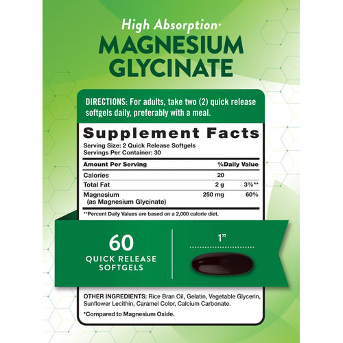 A hand holds a softgel capsule measuring 1 inch on a scale.