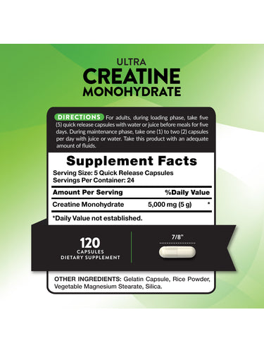 Creatine Monohydrate | 120 Capsules