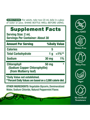 Chlorophyll 50 mg Liquid | Mint Flavor