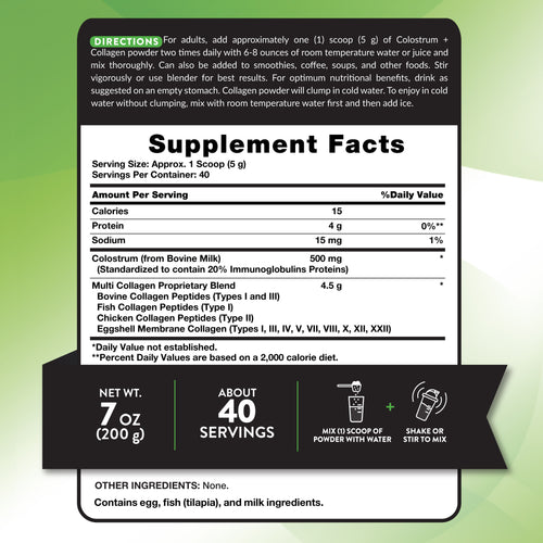Colostrum & Collagen Powder