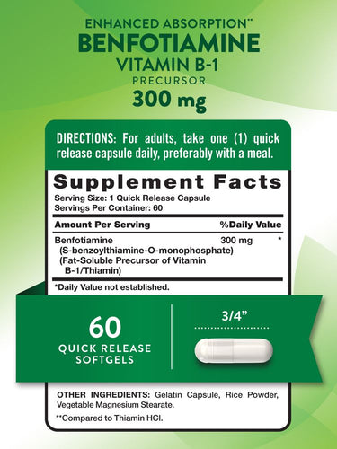 Benfotiamin Vitamin B-1 300 mg | Verbesserte Aufnahme