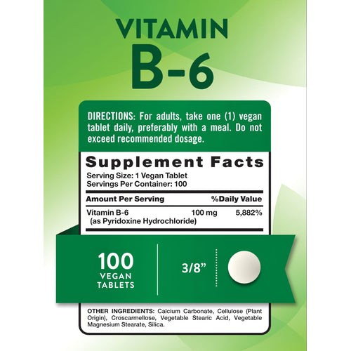 A white round vegan tablet is shown, measuring 3/8 inches in diameter.