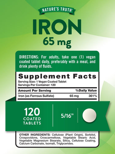 Iron 65 mg | Ferrous Sulfate