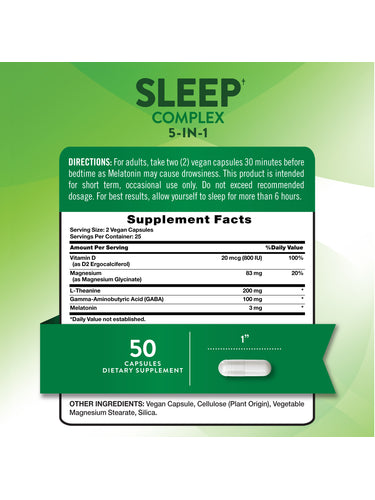 Melatonin Sleep Complex | 50 Capsules