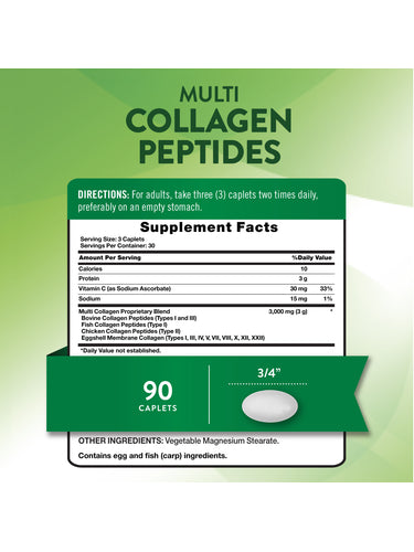 Multi Collagen Peptide Pills | 90 Count