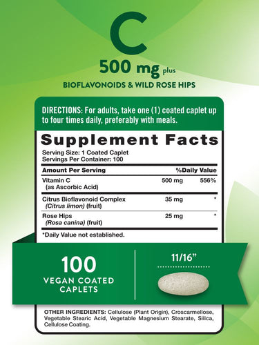 Vitamina C 500mg con Bioflavonoidi e Rosa Canina