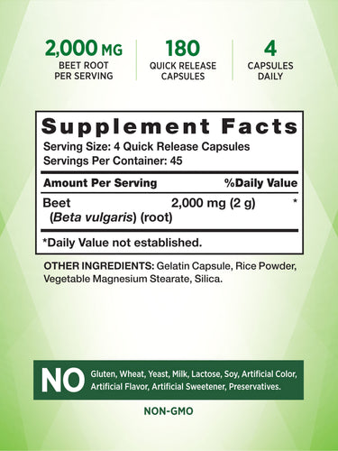 Beet Root Capsules | 2,000mg