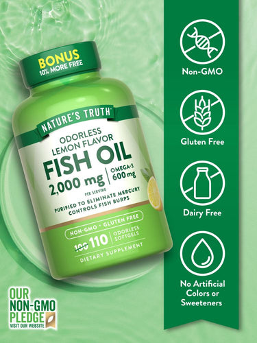 Olio di Pesce 2000 mg Senza Odore | Aroma Limone