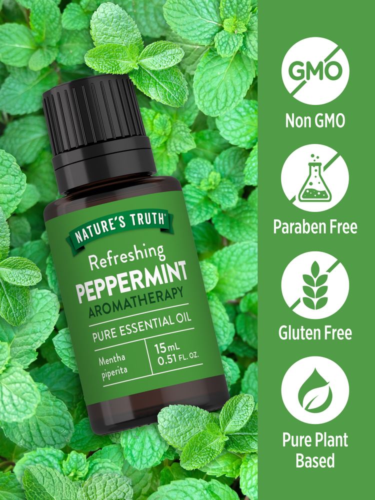 Peppermint Pure Essential Oil - 15 mL Dropper Bottle
