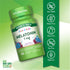Bottle of Kids Melatonin: Non-GMO, gluten-free, dairy-free, soy-free, and vegetarian, displayed on a hand scale.