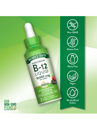 Vitamina B-12 Sublingual 10.000 mcg Líquido