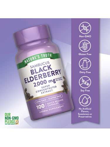 Black Elderberry Capsules | 100 Count
