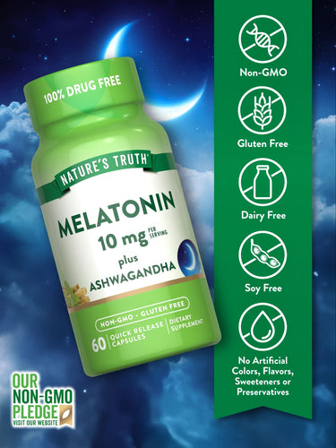 Melatonin 10mg | Mit Ashwagandha