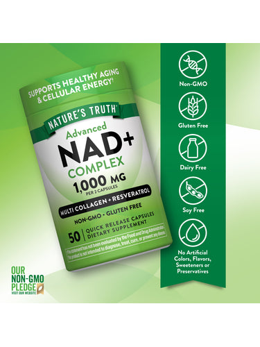 Advanced NAD+ Complex 1,000 mg | 50 Capsules