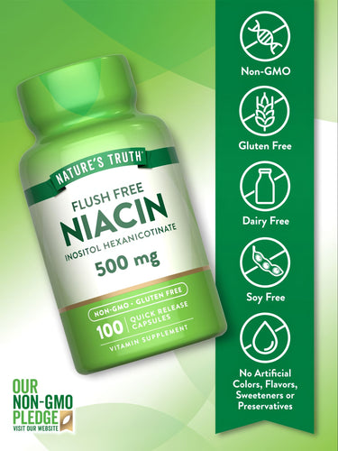 Niacina 500 mg | Sin Enrojecimiento