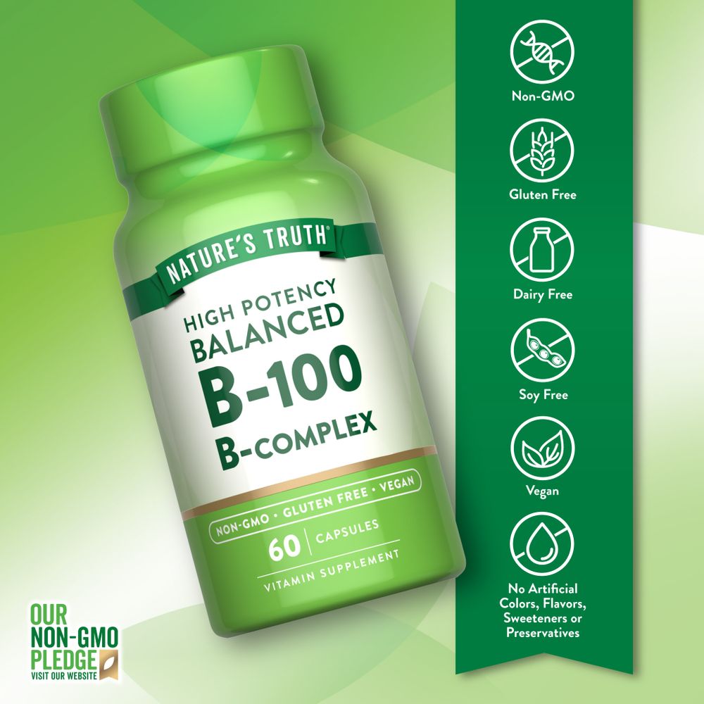 Vitamin B-100 Complex - 60 Quick Release Vegan Capsules