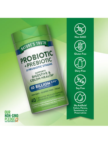 Probiotic & Prebiotic Pills | 60 Billion CFU