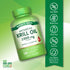 Antarctic Krill Oil, 2,000 mg Omega-3 Complex, shown as 120 Quick Release Softgels in hand for scale.