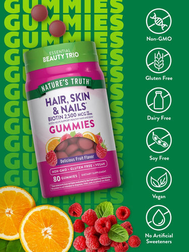 Hair Skin and Nails with 2500 mcg of Biotin