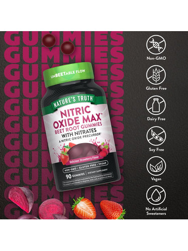Nitric Oxide Rote-Bete-Gummis | 90 Stück