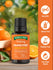 Orange Oil bottle that is Non GMO, Gluten Free, Paraben Free, and Pure Plant Based on a hand scale for precise measurement.