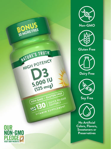 Vitamin D3 5000 IU (125 mcg) | Extra Strength