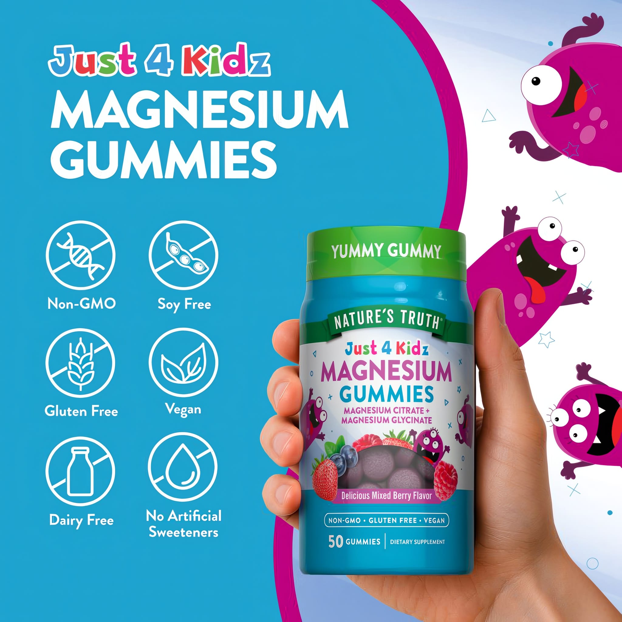 邦楽 VULGARITY KIDS GISM Kids Magnesium Gummy (Delicious Mixed Berry)