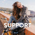 Graphic highlighting product support features.