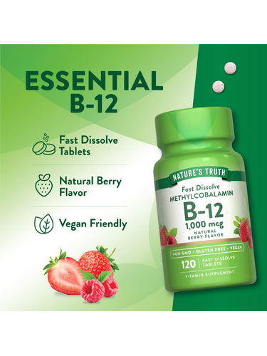 B12 Vitamin Sublingual Tablets | 1000 mcg