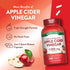 Two white Quick Release Capsules for Triple Strength Apple Cider Vinegar, 1,200 mg per serving shown on a scale.