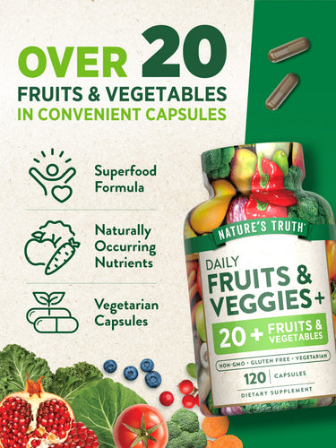 Fruit and Veggies Supplement | 120 Vegetarian Capsules