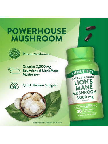 Lions Mane Extract 3,000mg | 30 Softgels