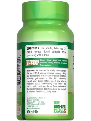 The image provided does not show the dosage form (softgels) with an exact measurement, which is required for the 'hand_scale / bulk_scale' image type. The image displays the back of the product bottle.