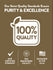 Infographic stating: 100% QUALITY, GMP CERTIFIED COMPANY, FDA REGISTERED FACILITY, PACKAGED IN THE USA.