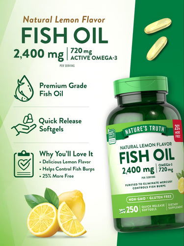 Fish Oil 2400 mg | Lemon Flavor