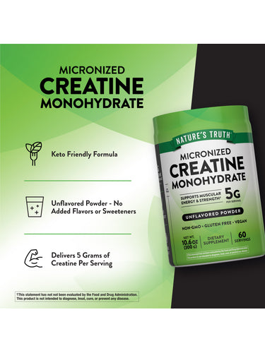 Micronized Creatine Powder | 10.6 Oz Supplement