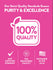 Infographic showing 100% quality, GMP-certified company, FDA-registered facility, packaged in the U.S.A.