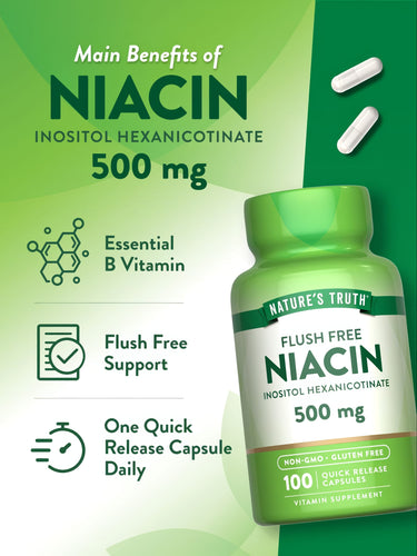 Niacina 500 mg | Sin Enrojecimiento