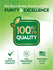 Infographic stating purity and excellence, 100% quality, GMP certified company, FDA registered facility, packaged in the USA.