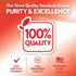 Infographic showing 100% quality, GMP certified company, FDA registered facility, packaged in the U.S.A.