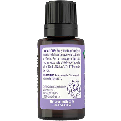 A 15 mL bottle of Nature's Truth Pure Lavender Oil (Lavandin).
