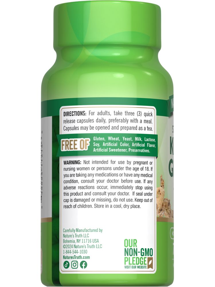 Korean Ginseng 1500 mg - 75 Quick Release Capsules