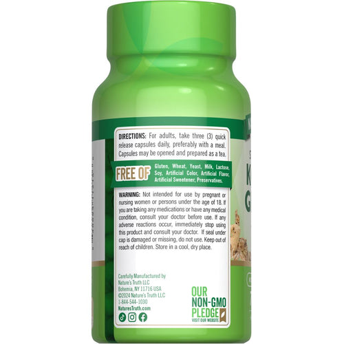 A bulk scale displaying a bottle labeled Korean Ginseng containing 75 capsules, emphasizing wellness and herbal supplement benefits.
