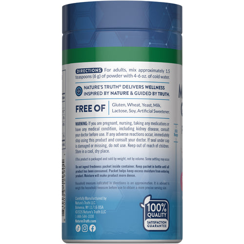 Natural Truth Fizzy Magnesium Glycinate Powder 5.93oz container for dietary supplementation.