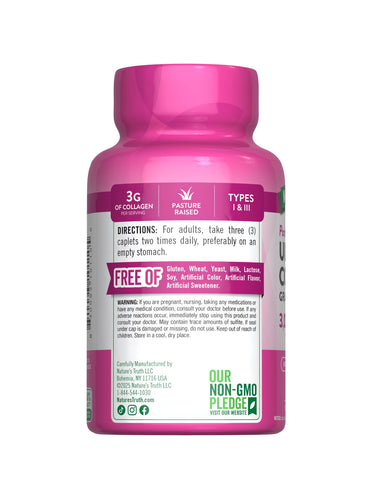 Caplets offering 3 grams of collagen per serving.