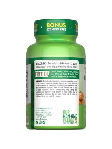 Complejo de Cúrcuma Curcumina 500 mg con Pimienta Negra