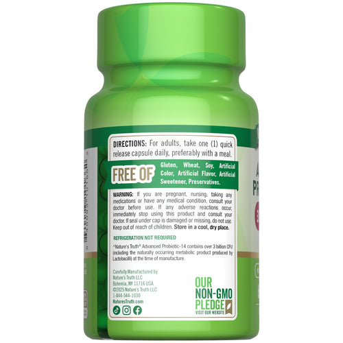 Hand holding a quick release probiotic capsule containing 3 billion CFU.