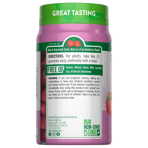 NT Collagen 1 & 3 Gummies bottle with label showing 'Fun Gumdrop Shape' and 'take two (2) gummies daily' instructions.
