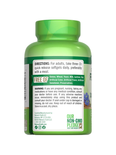 Flaxseed Oil 3000 mg with 1500 mg of Omega 3