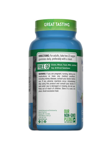 Gummies de Glycinate de Magnésium pour Adultes de Nature's Truth | 200mg | 120 unités | Saveur de Raisin | Supplément Végane, Non-OGM & Sans Gluten